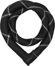 Load image into Gallery viewer, Black braided bicycle lock on a white background.