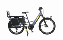 Load image into Gallery viewer, An animated product image which cycles through the various accessories which can be added to the Yuba Boda Boda electric longtail cargo bike.