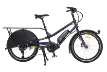 Load image into Gallery viewer, Yuba Kombi EP5 electric longtail cargo bike with no accessories. The frame colour is myrtillo.