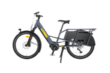Load image into Gallery viewer, A product image showing the left side of the Yuba Boda Boda electric longtail cargo bike.
