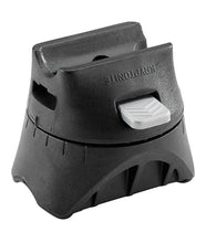 Load image into Gallery viewer, Black Kryptonite lock holder with gray release button, designed for securely mounting a U-lock on an electric bike frame.