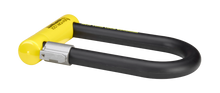 Load image into Gallery viewer, A side view of the Kryptonite New York Lock Diamond showing the bracket holder on the side of the lock.
