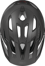 Load image into Gallery viewer, Abus Urban-I 3.0 cycle helmet product image. This view shows the top the of helmet, with the velvet black colour variant.
