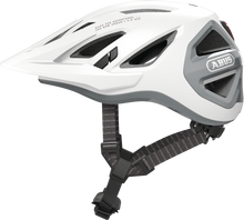 Load image into Gallery viewer, Abus Urban-I 3.0 cycle helmet product image. This view shows the side the of helmet, with the polar white colour variant.

