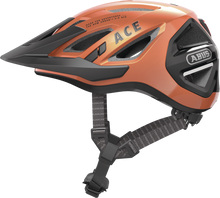 Load image into Gallery viewer, Abus Urban-I 3.0 cycle helmet product image. This view shows the side the of helmet, with the goldfish orange colour variant.
