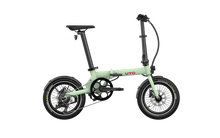 Load image into Gallery viewer, Green folding bike on a white background
