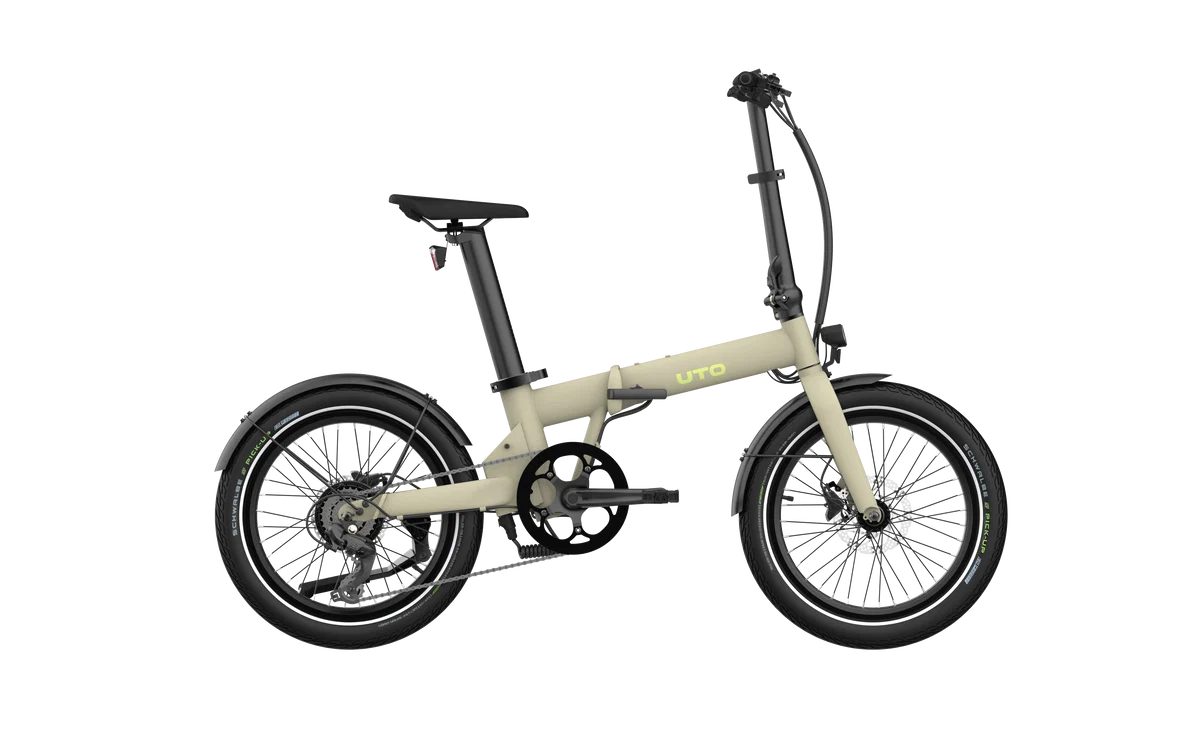 Folding bicycle on a white background