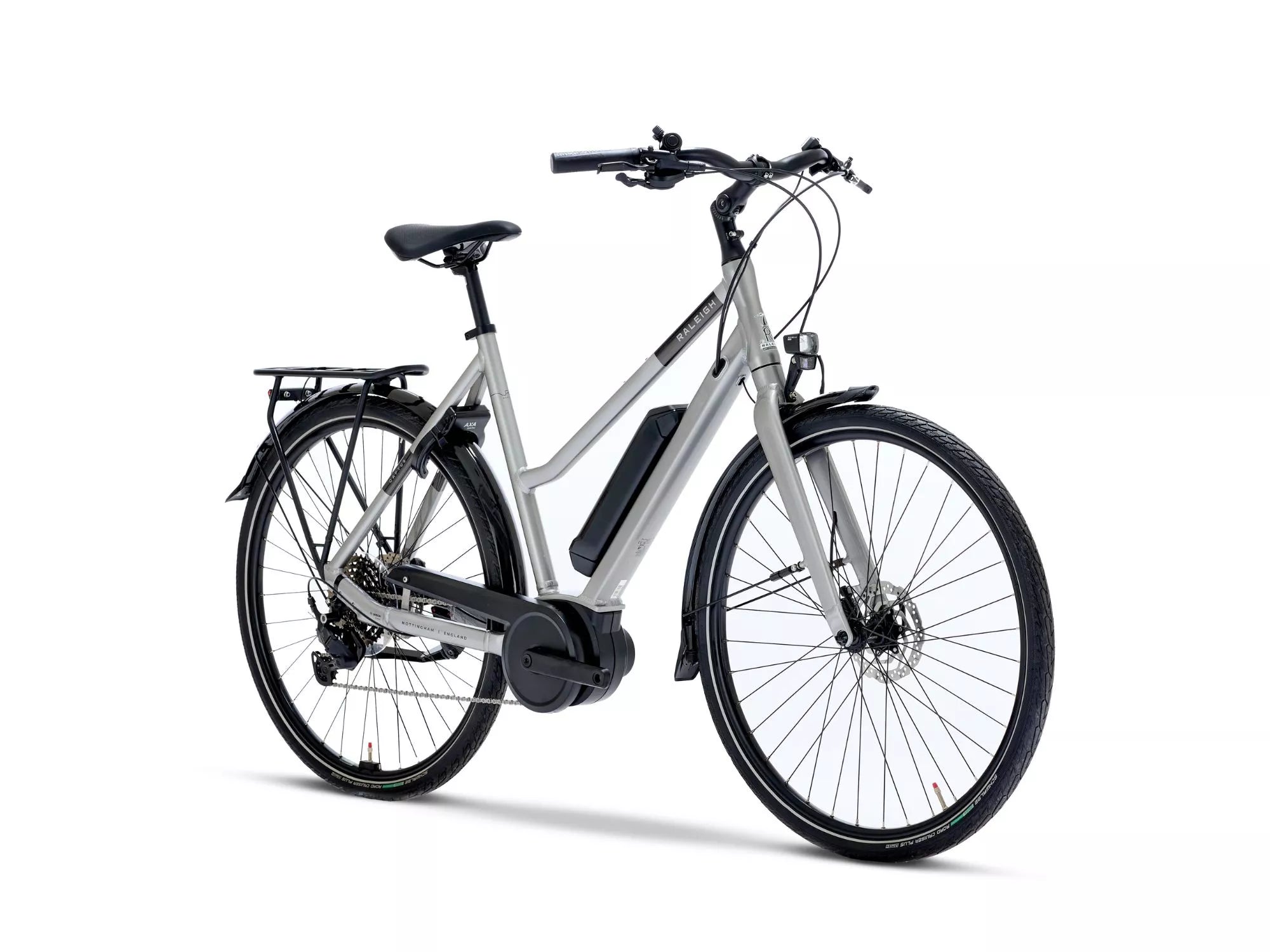 Gray ebike on a white background.