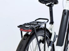 Load image into Gallery viewer, Electric bicycle with a black rear rack on a white background
