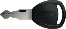 Load image into Gallery viewer, Bike lock key with black casing and metallic blade on a white background.
