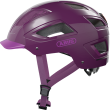 Load image into Gallery viewer, A product image of the Abus Hyban 2.0 cycle safety helmet, showing the colour option for Core Purple.
