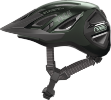 Load image into Gallery viewer, Abus Urban-I 3.0 cycle helmet product image. This view shows the side the of helmet, with the moss green colour variant.
