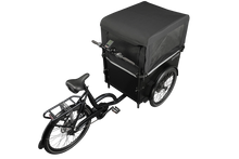 Load image into Gallery viewer, A product image showing the rain tent accessory for the Bimas eCargo 3.3 Premium electric cargo bike.
