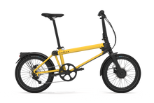 Load image into Gallery viewer, A product image of the Ahooga Max folding electric bike, with a bumblebee yellow and black frame.
