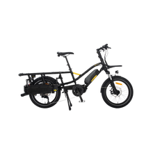 Load image into Gallery viewer, A product image of the Yuba Fastrack electric longtail cargo bike, showing the basic setup with the espresso frame colour option.
