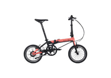Load image into Gallery viewer, A black and pink Dahon K-feather folding electric bike on a white background.
