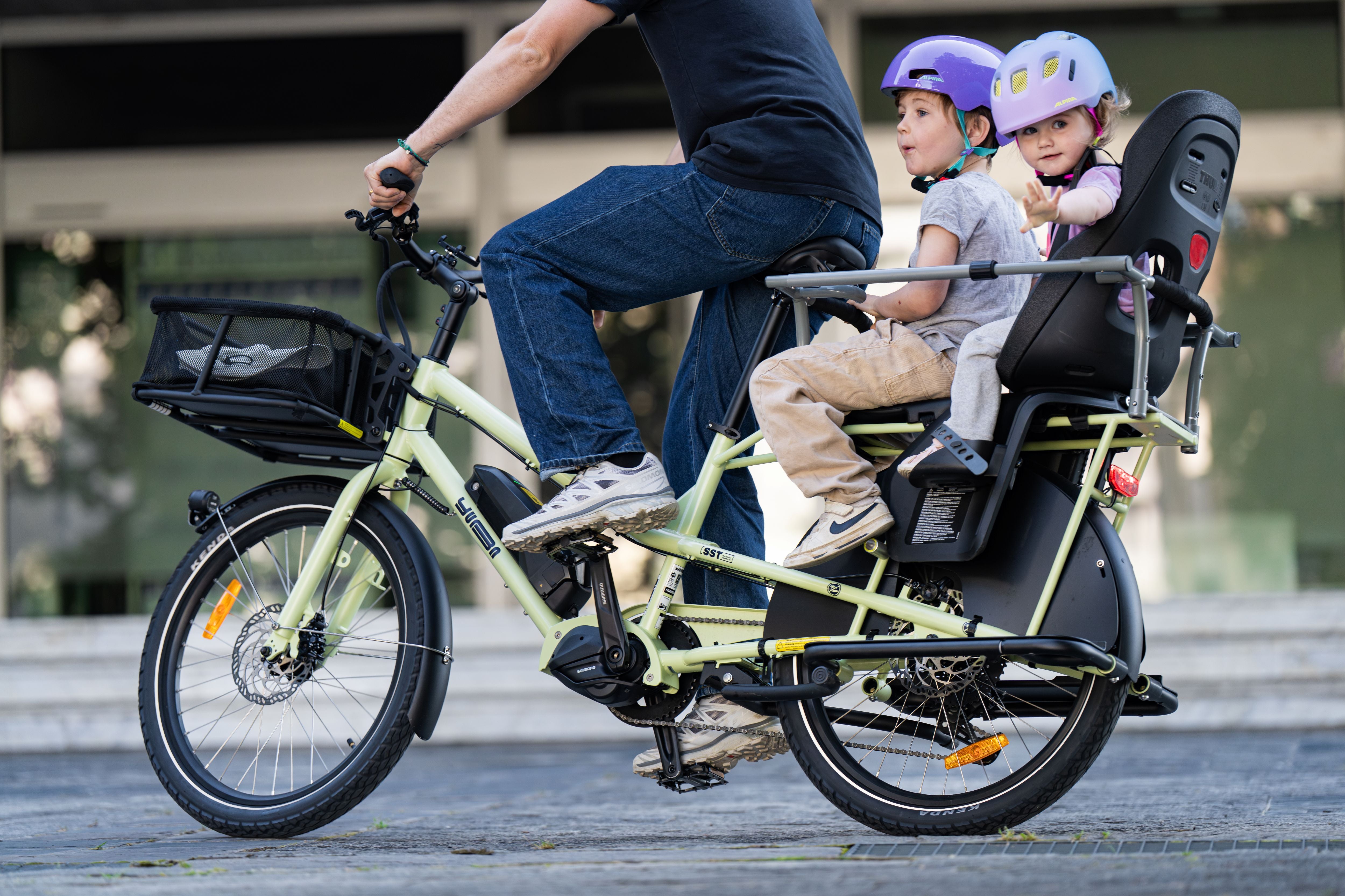 Two kids riding the new Komi EP5