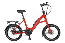 Load image into Gallery viewer, A product image of the VELO DE VILLE KEB compact electric bike, showing the Scarlet Red frame colour.
