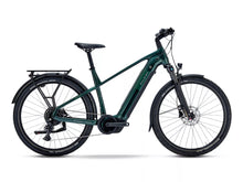 Load image into Gallery viewer, Forest Green Raleigh Novus Plus electric bike with crossbar frame
