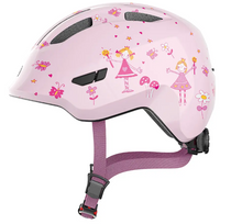 Load image into Gallery viewer, A product image of the Abus Smiley 3.0 children's bicycle helmet with the rose princess colour.
