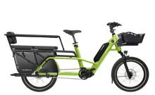 Load image into Gallery viewer, A product image of the Velo de Ville Loady electric longtail cargo bike. The frame colour is green.
