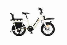 Load image into Gallery viewer, An animated gif which cycles through the various accessories that are available for the Yuba Mini Boda Boda longtail electric bike.
