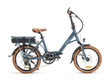 Load image into Gallery viewer, Beaufort Billie folding electric bike product photo, featuring the "rackley grey" frame colour.
