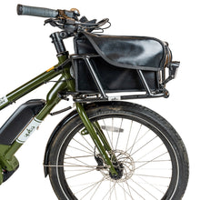 Load image into Gallery viewer, Product image of the Yuba Front Pro Pack attached to a Yuba longtail electric cargo bike.
